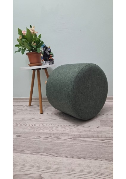 Ahşap Ayaklı Keten Kumaş Yuvarlak Puf&bench Koltuk/tabure fırsatları