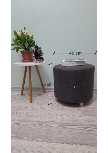Ahşap Ayaklı Keten Kumaş Yuvarlak Puf&bench Koltuk/tabure fiyatları