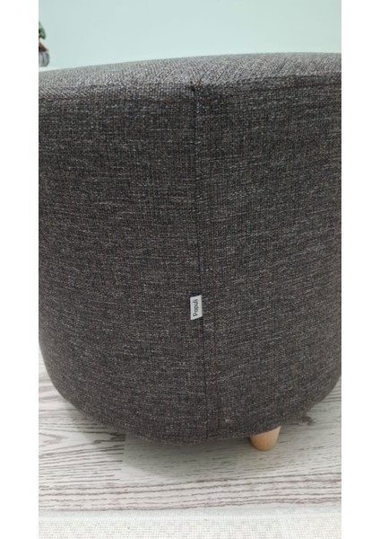 Ahşap Ayaklı Keten Kumaş Yuvarlak Puf&bench Koltuk/tabure indirimleri