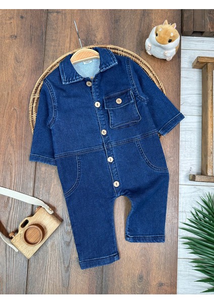 Yumuşak Ultra Esnek Kot Geniş Kalıp Bebek Tulum