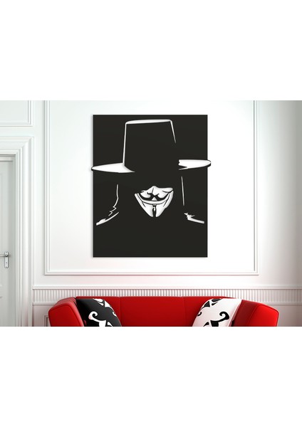 V For Vendetta Duvar Süsü 3D (20 cm )