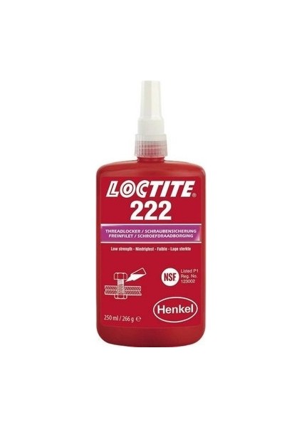 Loctıte 222 Düşük Mukavemetli Vida Gevşemezlik Ürünü 250 ml