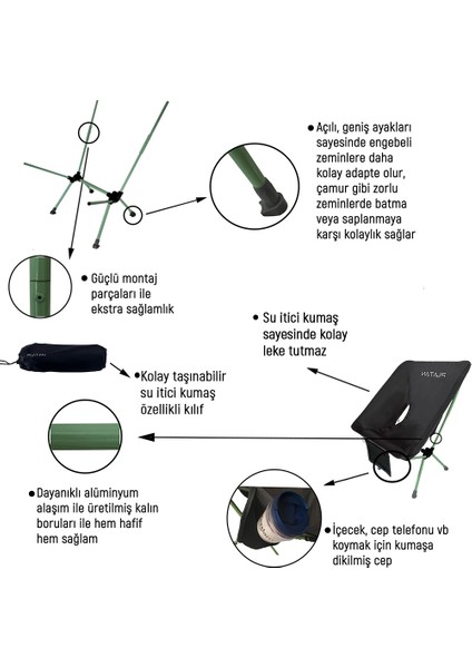 Chair Ones-Hp Yer Kaplamaz Hafif Katlanır Kamp Piknik Sandalyesi indirimleri