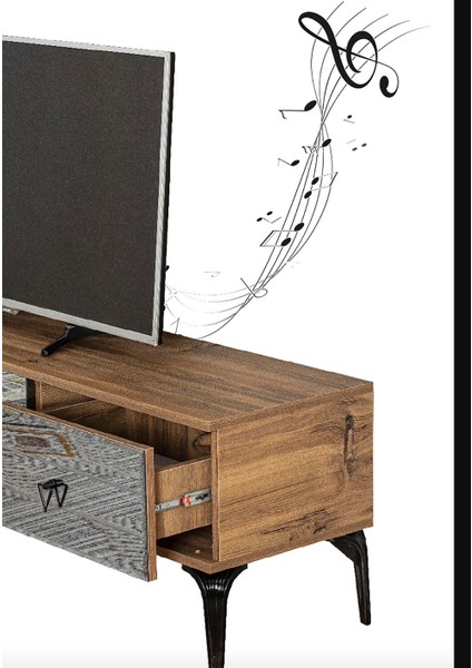 Diva Bluetooth'lu Şömineli Tv Ünitesi