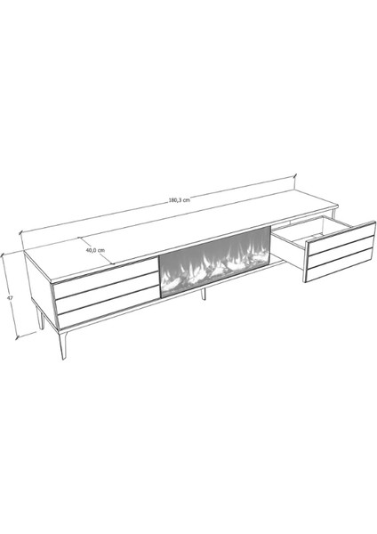 Diva Bluetooth'lu Şömineli Tv Ünitesi fırsatları