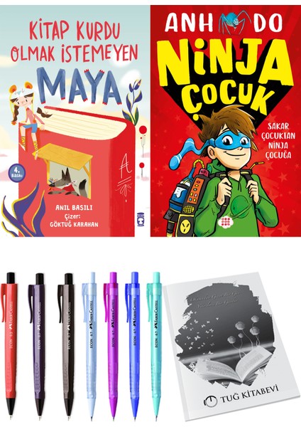 Kitap Kurdu Olmak Istemeyen Maya ve Ninja Çocuk 1 Sakar Çocuktan Ninja Çocuğa + Hediyeli