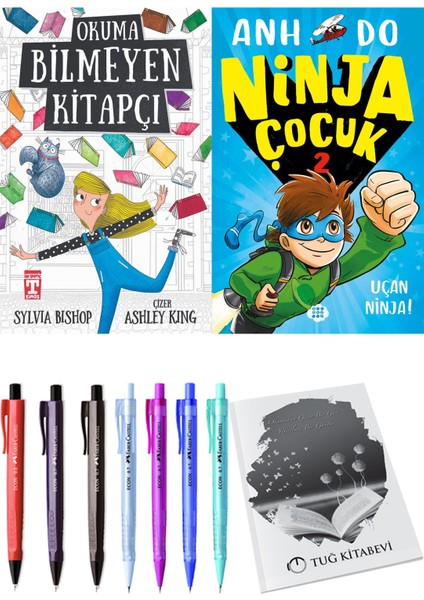 Okuma Bilmeyen Kitapçı ve Ninja Çocuk 2 Uçan Ninja! + Hediyeli