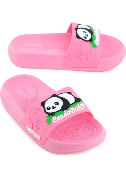 Panda Yazlık Kız Çocuk Pu Islak Zemine Uygun Rahat Taban Ev Bahçe Banyo Havuz Terlik