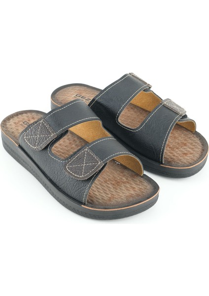 Yazlık Erkek Suni Deri İki Kemer Ayarlanabilir Rahat Taban Günlük Terlik modelleri