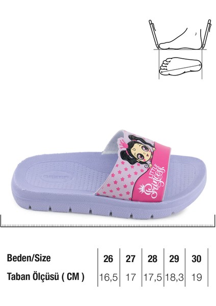 Little Princess Yazlık Kız Çocuk Pu Islak Zemine Uygun Rahat Taban Ev Bahçe Banyo Havuz Terlik fiyatları