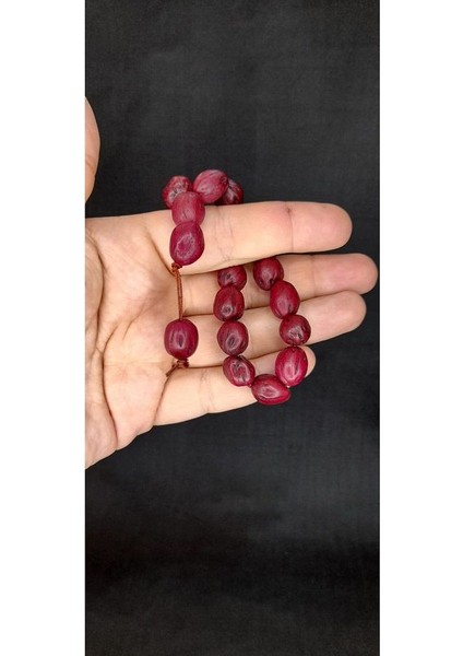 Andız Ağacı Tesbih Bilek - Maskot Boy Bordo Renk T-431