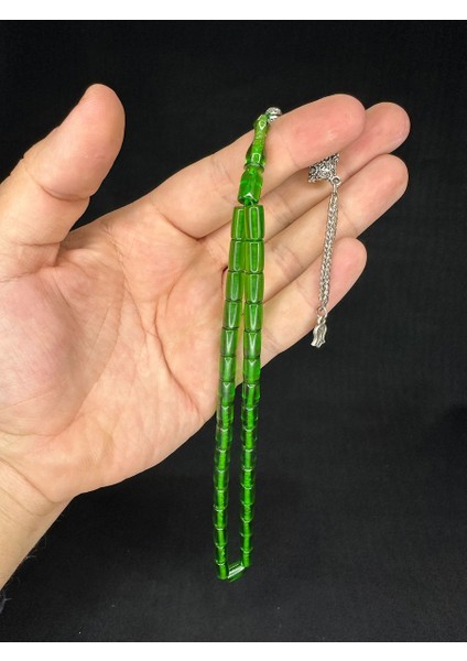 Ateş Kehribar Tesbih Yeşil Renkli Kesme Kesim 10,5mmX6mm T-661 fiyatları
