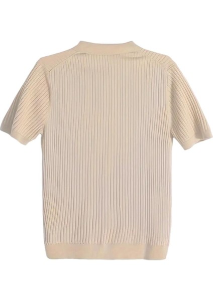 Lorens Çizgili Likralı Slim Fit Polo Yaka Örme Erkek Triko Tshirt modelleri