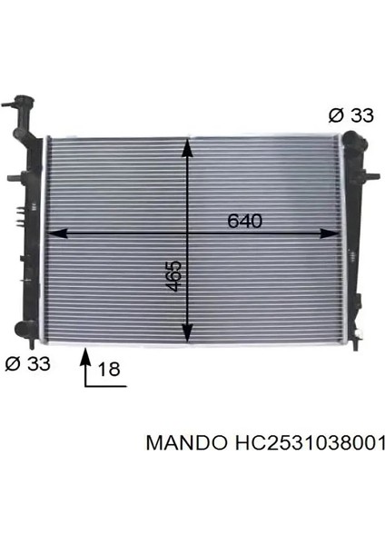 Radyatör Su Hyundaı Sonata Manuel 1998-2005 25310-38001 HC2531038001 modelleri