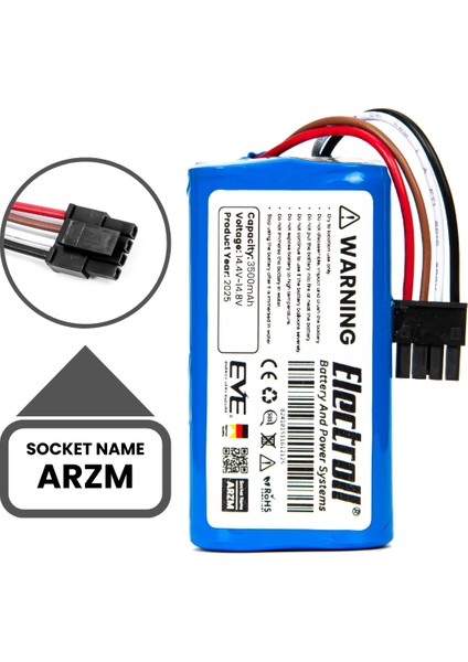 Arzum Robotek X2 AR4301 Uyumlu Batarya (Ultra Yüksek Kapasite) 3200MAH Pil Robot Süpürge Bataryası indirimleri