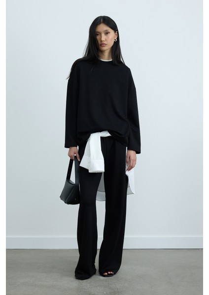 Siyah Luna İnce Sweatshirt