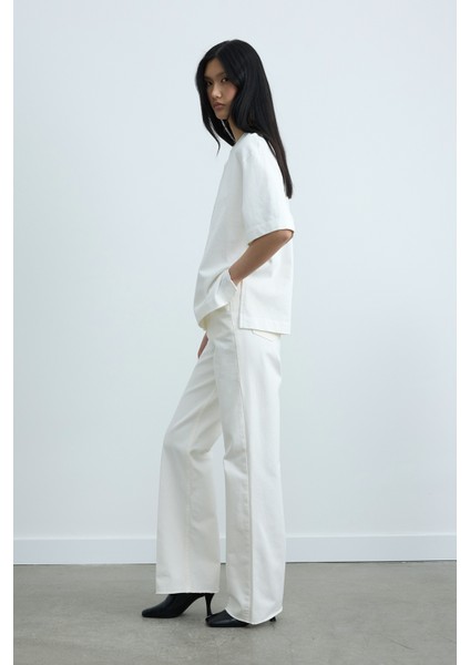 Ekru Nox Oversize Tişört