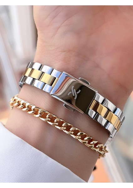 Kristal Kesme Camlı Çelik Kordon 3ATM Suya Dayanıklı Kadın Kol Saati+Bileklik F13954.M4 modelleri