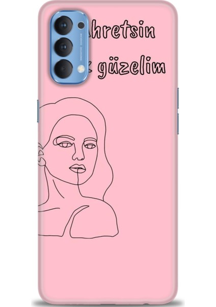 Oppo Reno 4 Ile Uyumlu Hd Baskılı Silikon (Ortasertlikte) Kılıf - 207