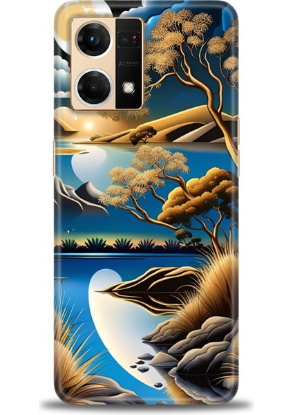 Oppo Reno 7 Ile Uyumlu Hd Baskılı Silikon (Ortasertlikte) Kılıf - 723