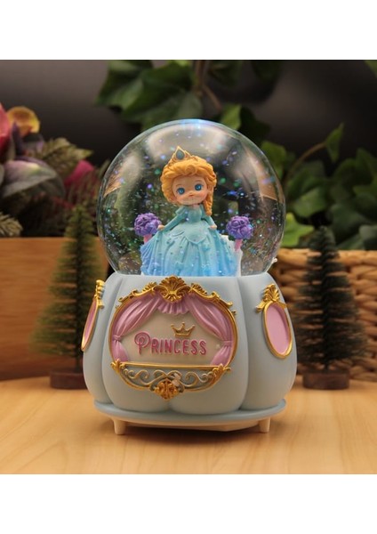 Prenses Temalı Büyük Boy Püskürtmeli Işıklı ve Müzikli Kar Küresi modelleri