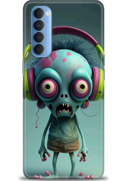 Oppo Reno 4 Pro Ile Uyumlu Hd Baskılı Silikon (Ortasertlikte) Kılıf - 796
