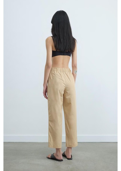 Camel Paper Poplin Pantolon fırsatları