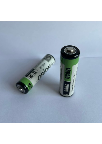 Başlı 18650 3.7V 2000MAH Şarj Edilebilir Li-Ion Pil -Başlıklı - 3c