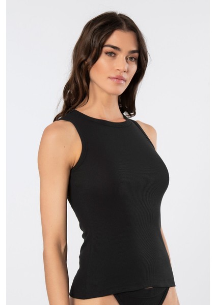 Kadın Kalın Askılı Ribana Atlet 3407/SİYAH