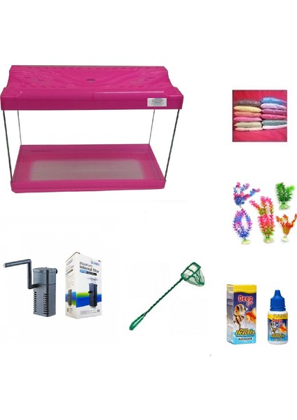 30 cm Akvaryum Hazır Set 3018 Pembe