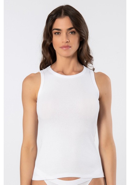 Kadın Kalın Askılı Ribana Atlet 3407/BEYAZ