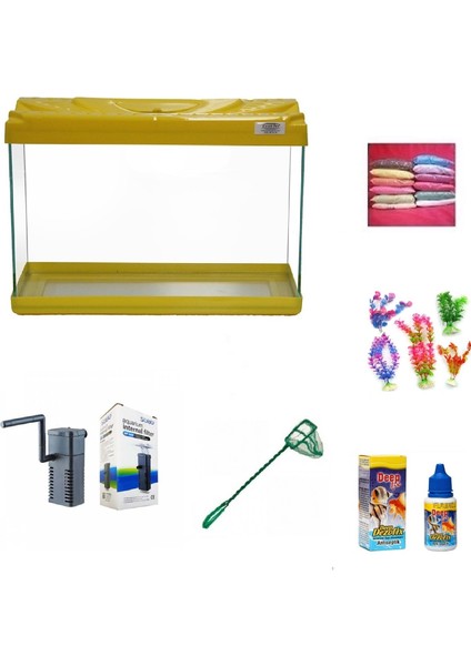 30 cm Akvaryum Hazır Set 3018 Sarı