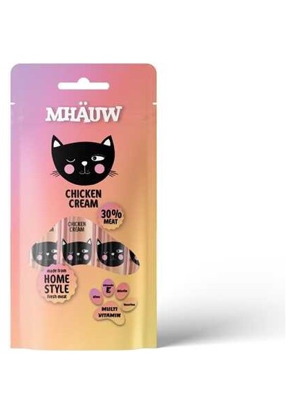 Mhauw Tavuklu Multi Vitaminli Kedi Ödül Maması 4X15 gr