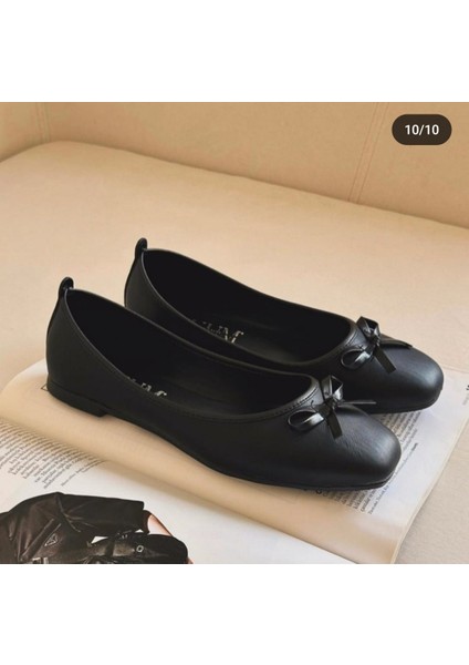 Bayan 36-40 Siyah Mat Şık Rahat Yumuşak Comfort Babet