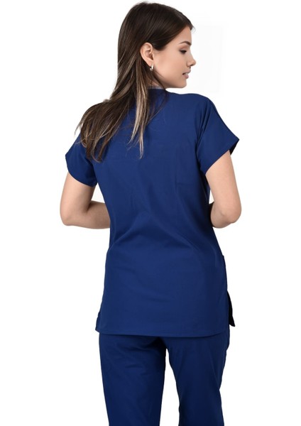 İndigo Likralı Scrub Takımı – Esnek, Rahat ve Şık Doktor & Hemşire Forması modelleri