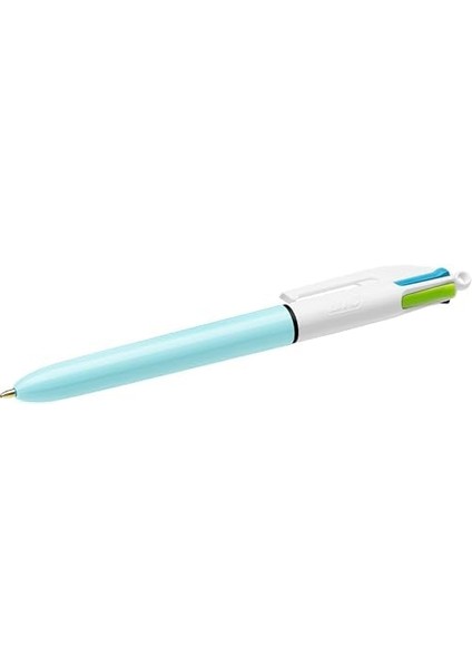 4 Colours Fun Tükenmez Kalem, 12'li Kutu, 1.0mm Uç, Tek Kalemde Pembe, Mor, Turkuaz ve Açık Yeşil Renkler