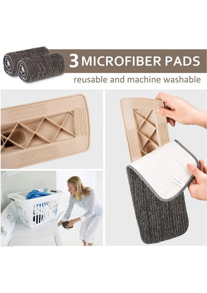 Sprey Mop Su Hazneli Pratik Temizlik Seti 4 Adet Mikrofiber Spray Mop