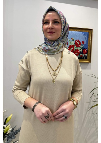 Karanfil Triko Elbise Taş