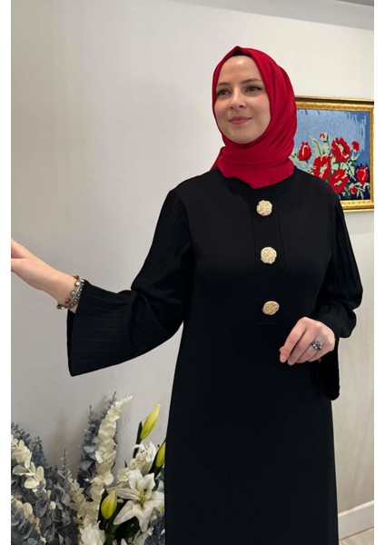 Banu Broşlu Triko Elbise Siyah fiyatları