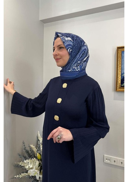 Banu Broşlu Triko Elbise Lacivert fırsatları