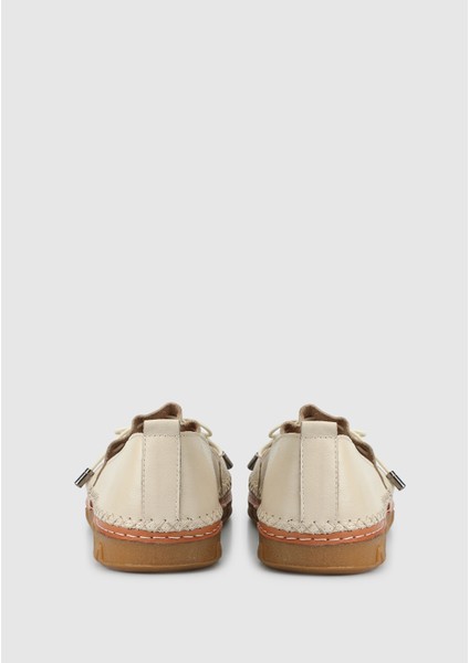 Ekru Deri Kadın Ayakkabı fırsatları