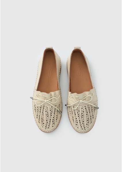 Ekru Deri Kadın Ayakkabı indirimleri