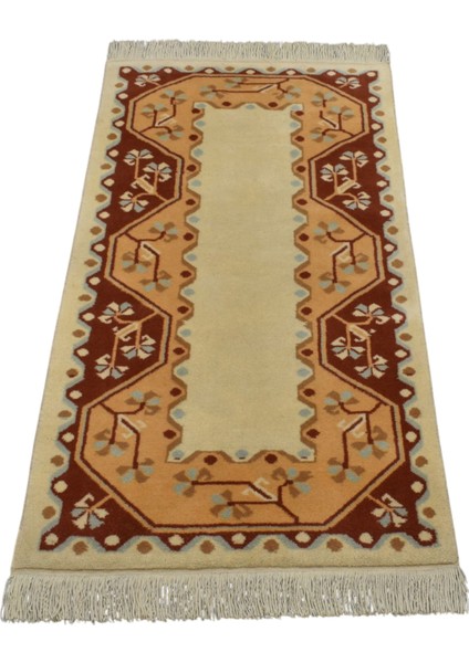 Yeni El Dokuma Modern Çiçekli Muğla Milas Yün Halı 5680