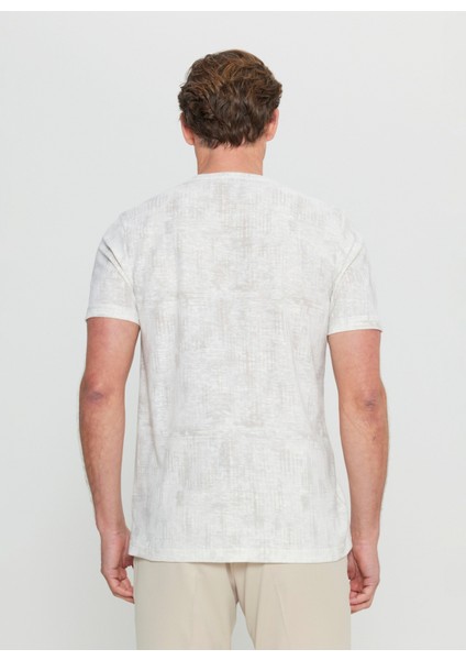 Bisiklet Yaka Baskılı Ekru Erkek T-Shirt ACE091252270_EKR indirimleri