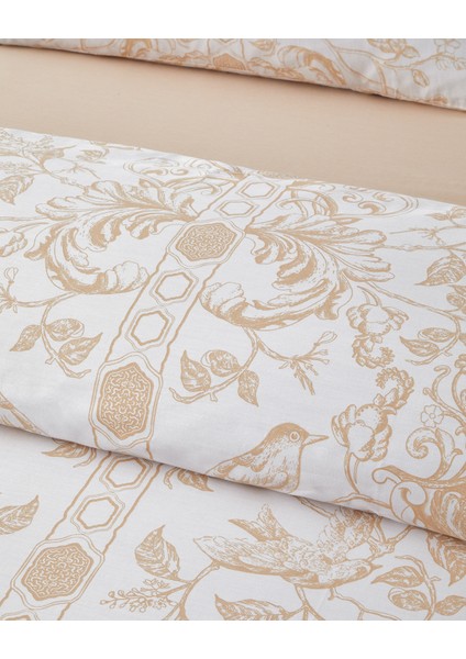 Dainty Bird Pamuk Saten Çift Kişilik Nevresim Takımı 200X220 cm Gold fırsatları