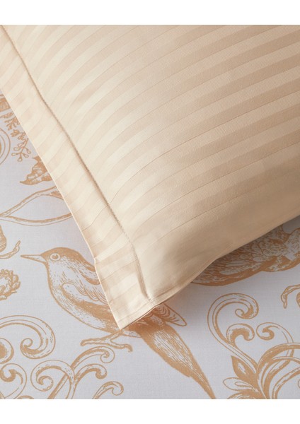 Dainty Bird Pamuk Saten Çift Kişilik Nevresim Takımı 200X220 cm Gold indirimleri