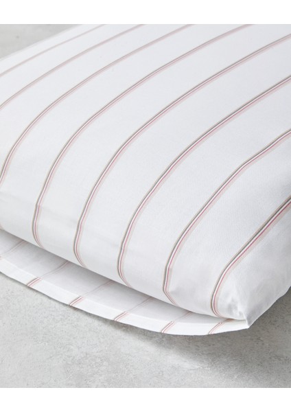 Serene Stripes Pamuklu 2'li Yastık Kılıfı 50X70 cm Pembe modelleri