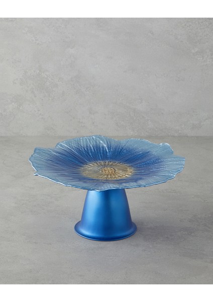 Sunflower Cam Kek Standı 28 cm Mavi