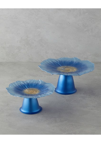 Sunflower Cam Kek Standı 28 cm Mavi