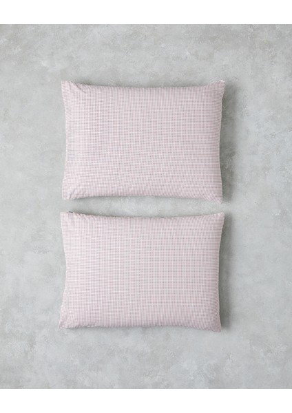 Geo Plaid Pamuklu 2'li Yastık Kılıfı 50X70 cm Yeşil-Pembe fiyatları